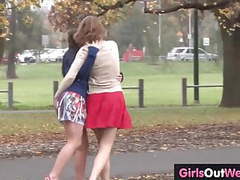 AlphaTeenies presents: Busty lesbian babe licked out by cute blondie