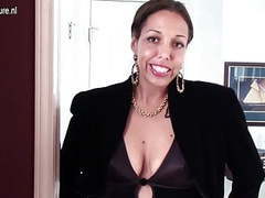 AlphaTeenies presents: Hairy american housewife playing with her bushy pussy