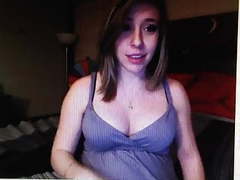 AlphaTeenies presents: Pregnant webcam cutie shows boobs pussy and sings