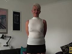 AlphaTeenies presents: Roughly fucked mature slut swallows huge load of cum