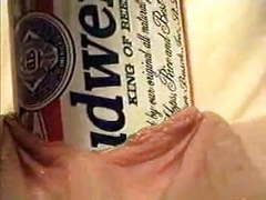 AlphaTeenies presents: Extreme object insertion using a budweiser beer can