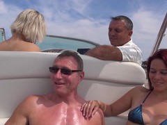 AlphaTeenies presents: Hot ass blondie britney drops her clothes for sex on the boat, Group Sex, Hardcore, Outdoor, Reality, Yacht, Foursome, Bikini