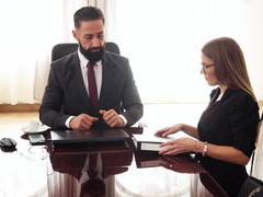 AlphaTeenies presents: Erotic fucking in the office with gorgeous secretary eveline dellai