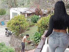 AlphaTeenies presents: Horny gardener fucks the latina samantha's pussy - porn in spanish