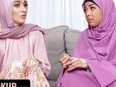 AlphaTeenies presents: Hijab wearing step sisters malina melendez and aubry babcock fuck their step brother - hijab hookup