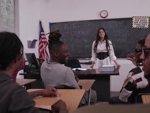 AlphaTeenies presents: Hardcore interracial fucking in the office with a cum loving slut