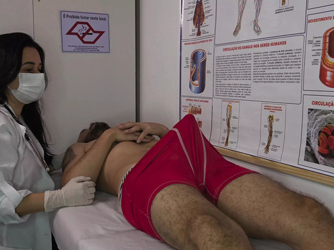 AlphaTeenies presents: Nurse gets excited by patient's erection