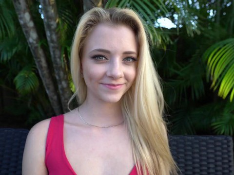 AlphaTeenies presents: Blonde neighbor riley star wants into the pool and offers her pussy