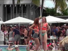 AlphaTeenies presents: Topless dancing amateurs at a pool party