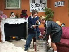 AlphaTeenies presents: Hot blonde skinny girl dp with frat dudes