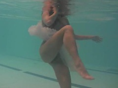 AlphaTeenies presents: Sheer white dress on a teen swimming in the pool