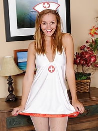 AlphaTeenies presents: Slutty and horny teen nurse Chandler Fay strips naked