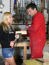 AlphaTeenies presents: Blonde teenage beauty fucking her old and horny handyman