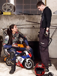 AlphaTeenies presents: Shy teenage biker chick fucks the horny mechanic hardcore