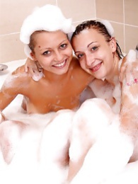 AlphaTeenies presents: Naughty sexy young chicks taking a hot bubble bath together
