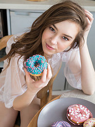 AlphaTeenies presents: If you are a fan of skinny girls, check out how this cute little doll poses and teases totally naked in the kitchen.