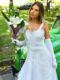 AlphaTeenies presents: Naughty bride Rebecca Volpetti takes a photographer assistant's stiff dick