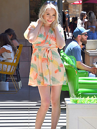 AlphaTeenies presents: Slim american blonde Scarlett Hampton masturbates in a backyard