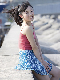 AlphaTeenies presents: Asian teen Chisaki Morito demonstrates her tiny tits and demonstrates her exposed body outdoors